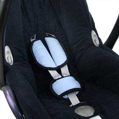 Image de BAMBINIWELT Lot de coussinets ceinture universels pour siège auto, compatible avec Maxi Cosi Cybex (bleu clair)