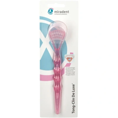 Image de Miradent Gratte Langue Deluxe Rose