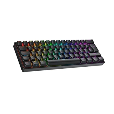 Image de Ranked S60 Supernova Clavier Mécanique de Jeu 60% Hot Swap Gaming Keyboard 62 Touches Programmables RGB LED Mac, PC Windows QWERTY ISO UK (Noir, Gateron Optical Brown)