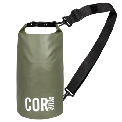 Image de COR Surf Sac étanche Flottant de pour Garder Le matériel au Sec Kayak, Rafting, Bateau, Natation, Camping, randonnée, Plage, pêche (Armée Vert 15L)