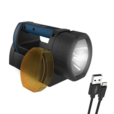 Image de ANSMANN baladeuse LED rechargeable avec accumulateur 5200 mAh (1 pce) Lampe torche ultra puissante aux trois modes d&#039;éclairage pour la maison, le garage, l&#039;atelier, etc.
