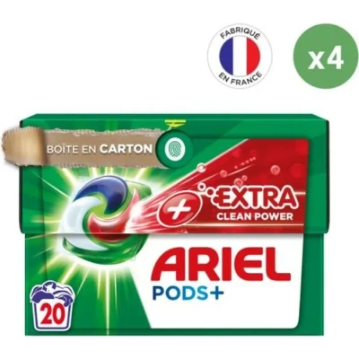 Image de Ariel All in 1 PODS, Lessive Liquide en Capsules 20 Lavages, +Ultra détachant, Nettoyage profondeur et ultra détachant lot de 4