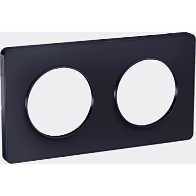 Image de Schneider Electric S540804 Odace Touch, plaque de finition double, 2 postes horiz./vert., entraxe 71 mm, Clipsable, Anthracite horiz. ou vert. 71mm