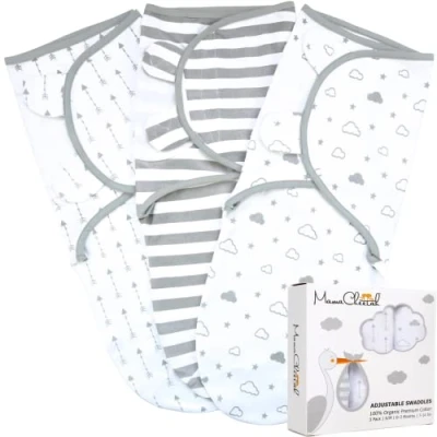 Image de Couverture d&#039;Emmaillotage pour Bébé, Emmaillotage Facile Nouveau né, Sac en Coton Biologique