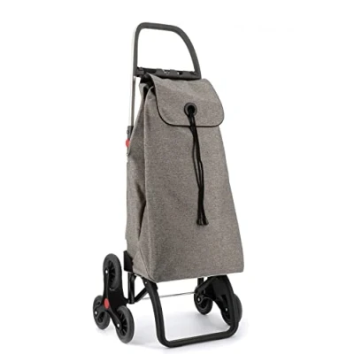 Image de Chariot de Course Rolser I Max EcoiMax 6 Roues Monte Escaliers Pliante Granite