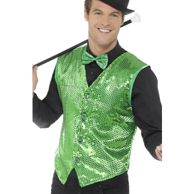 Image de Smiffys Gilet à sequins, vert
