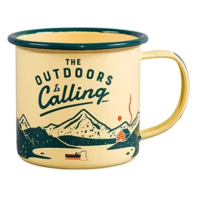 Image de Gentlemen&#039;s Hardware GEN321 Tasse en émail, 325 ml, beige, vert, ml