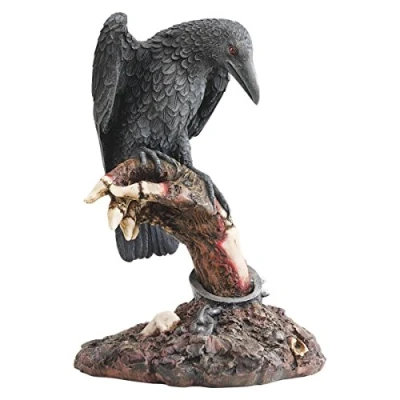 Image de Design Toscano CL54062 Statue de Zombie Servant Perche à Un Corbeau Multicolore 15 x 19 26,5 cm
