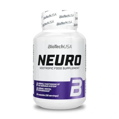 Image de BioTechUSA Neuro Complément alimentaire sous forme de gélule avec des extraits végétaux, vitamines et mineraux, 60 capsules