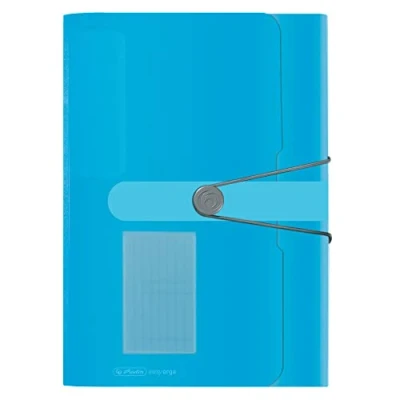 Image de Herlitz 11277944 Classeur à soufflets en polypropylène 12 compartiments Bleu transparent