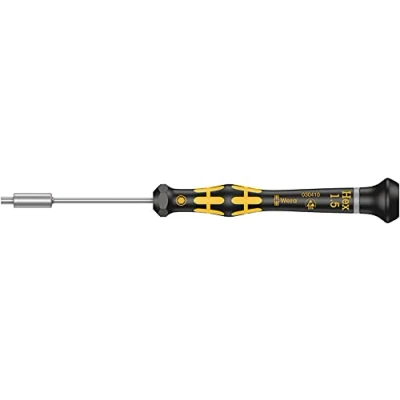 Image de Wera 05030410001 1569 Tournevis ESD à douille, 1.5 x 60 mm, Noir/jaune