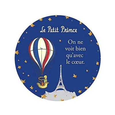 Image de Magnet Petit Prince Motif dans sa montgolfiere au dessuis Le la Tour Eiffel de Paris Dimension 5,5CM