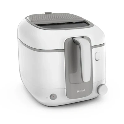 Image de Tefal Friteuse classique, Capacité huile 2,2 L, frites 1,5 kg, Cuve antiadhésive, Filtration des odeurs, Hublot de contrôle, Super Uno Access FR310030, Blanc