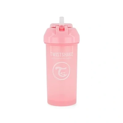 Image de Verre Anti déversement avec Paille Rose 360 ml