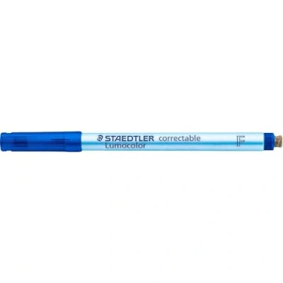 Image de STAEDTLER Lumocolor Correctable 305 F 3 Feutre Non Permanent Effaçable À Sec Pointe Fine 0,6 Mm Bleu Boite de 10