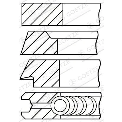 Image de GOETZE ENGINE 08 214811 10 Jeu De Segments Pistons 108,23