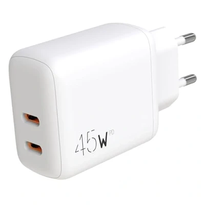 Image de APM 45W Chargeur 2 Ports USB C, Charge Rapide, Type C PD 3.0, Blanc, Compatible avec iPhone 15 Pro 14 13 12 iPad Apple Watch AirPod Samsung Galaxy S23 S22 Z Fold Flip, 570410