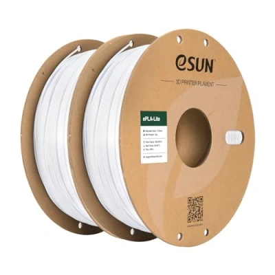 Image de eSUN Filament PLA 1.75mm, pour Imprimante 3D Précision Dimensionnelle +/ 0.03mm, 1KG par Bobine, 2 Bobines 3D,Blanc Froid et Blanc