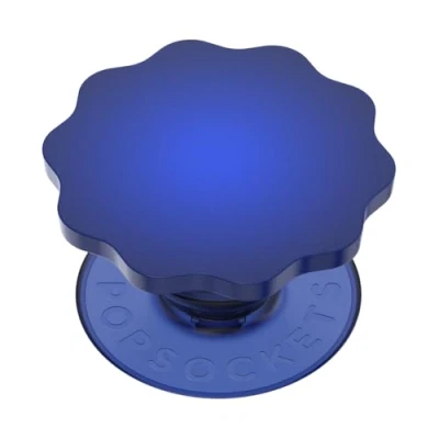 Image de PopSockets Poignée de téléphone translucide avec béquille Extensible, pour téléphone, PopGrip translucide, Into The Woods Fleur moulée Cobalt