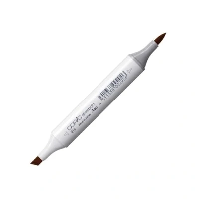 Image de COPIC Sketch E15, Dark Suntan, Twin Marker avec Une Pointe Moyenne et Brosse