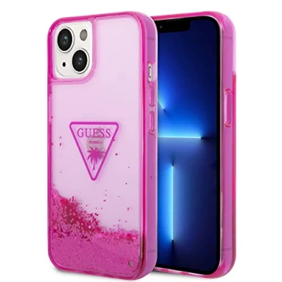 Image de Guess GUHCP14MHGCOHP Coque de Protection Rigide pour iPhone 14 Plus 6,7&quot; Rose/Rose Translucide Pearl Strap Noir