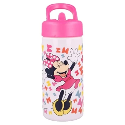 Image de OM SUPPLIES Minnie Bouteille d&#039;eau réutilisable avec poignée intégrée pour un transport facile à l&#039;école, le déjeuner des enfants, 410 ml (Minnie)