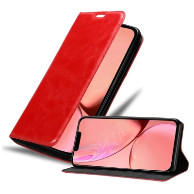 Image de Coque pour Apple iPhone 13 PRO en ROUGE de POMME Housse protection Étui avec fermeture magnétique, fonction support et compartiment carte Neuf