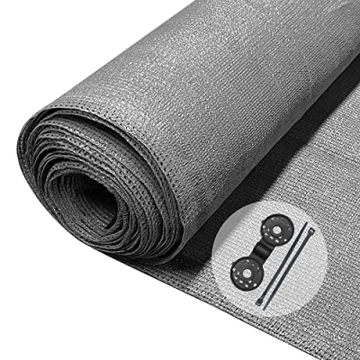 Image de vounot Brise Vue Occultant en HDPE avec Attaches et Clips de Fixation Protection Rayons UV Résistant aux Déchirures au Vent pour Jardin Balcon 150g/m² 1.8x20m Gris