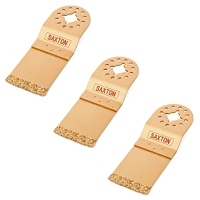 Image de x 3 Saxton 35mm Carbure extrémité Coupe Lame Fein Multimaster Bosch Makita Muli Outil À Oscillation