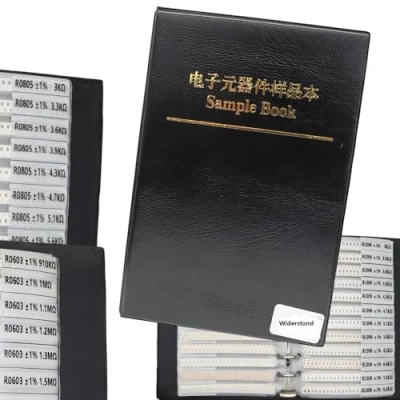 Image de DollaTek 1% 0805 SMD Resistance Assorted Folder (0 ohm 10M ohm) 170value x 50pcs = 8500pcs échantillon de Livre