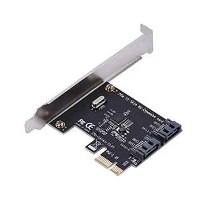 Image de Cartes PCI E vers Carte d&#039;extension SATA 3.0, Adaptateur 6 Gbps 2 Ports, de Conversion Lecteur SSD SSD,pour Windows (R) XP/VISTA/7/8/Mac/Linux