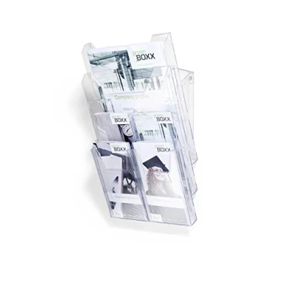 Image de Durable 861319 Combiboxx Pro Présentoir Mixte 1 Case A4 Et 4 Cases 1/3A4 Vertical Polystyrène Transparent