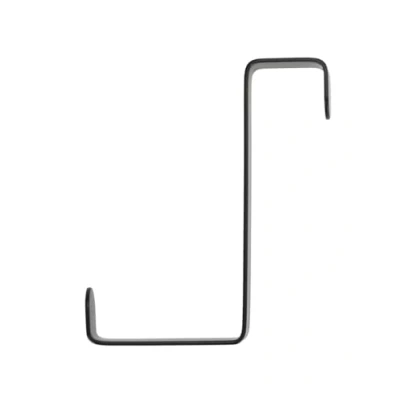Image de WENKO Crochet de porte Noir set 4 Tringle crochets, Acier, 7.6 x 1.2 6 cm,
