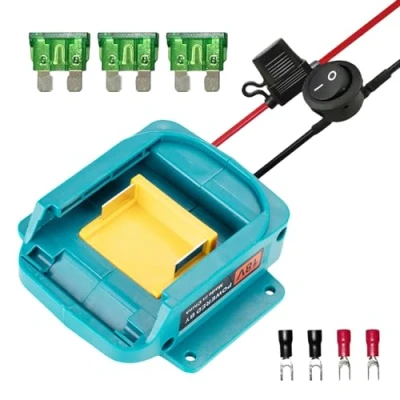 Image de Adaptateur Power Wheel,Power Wheel Adapter 18V,Convertisseur de Puissance avec Fuse &amp; Switch pour Voiture RC, Bricolage, Robotique, Camion RC