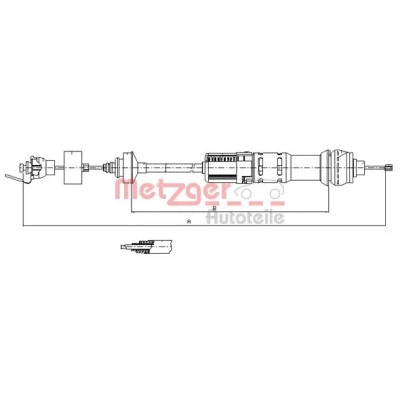 Image de METZGER 11.2284 Câble d&#039;Embrayage avec réglage automatique COFLE CITROËN: Xsara 5 portes, Coupe, Picasso