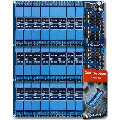 Image de AZDelivery 3 x 16 Canaux Module Relay 12V avec Optocoupleur Low Level Trigger Compatible Arduino incluant Un E Book!