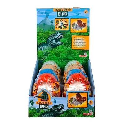 Image de Simba Dino Kit d&#039;excavation dans l&#039;œuf 8 Fois Assortis, Un Seul Article est livré, Dinosaure à déterrer, cm, avec Outil, partir de 3 Ans