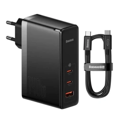 Image de Chargeur rapide Baseus GaN5 Pro double type C + USB 140 W pour iPhone Xiaomi ordinateur portable tablette