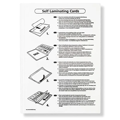 Image de Sachets de plastification à froid autocollants, films pour sceller et protéger des photos, menus etc. sans plastifieuse, jeu 5, chacun 225 mm x 312 A4, transparent