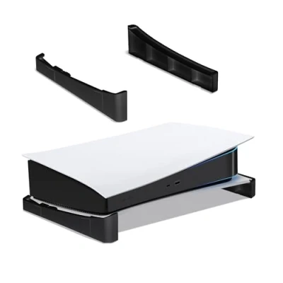 Image de Mcbazel Support Horizontal Compatible avec PS5 DE/UHD Console, de Base pour Disque et Console Digital Edition, Patins antidérapants Noir (Pas Slim)