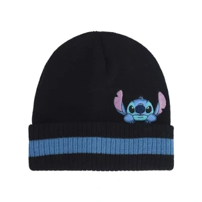 Image de Disney Stitch Bonnet d&#039;hiver rayé avec poignets Multicolore Taille unique, multicolore, unique
