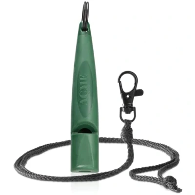 Image de ACME sifflet pour Chien n 211,5 (Mise à Jour 2023) avec Bande de en Noir Mat Alpha Idéal Le Rappel Grande portée Norme fréquence (Vert forêt)
