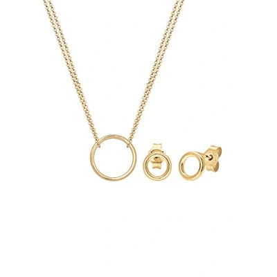 Image de Elli SET GEO Circle Boucles d&#039;oreilles, Femme, Taille: 45, Gold