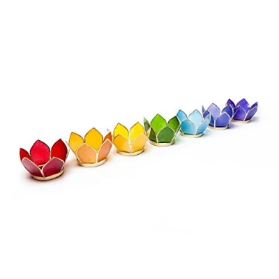 Image de Trouver Quelque Chose différents Lotus Photophore, Verre, Or, Petit, Set de 7