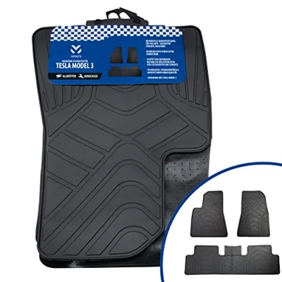 Image de XMATS tapis de sol en caoutchouc qualité supérieure pour Tesla Model 3 2017 2024 Lot design sur mesure