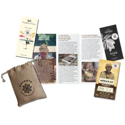Image de Coffret Chocolat Noir Degustation (60/70/80% de cacao) Expérience Gustative et Sensorielle Puissant Riche en Arômes Belge Bean to Bar