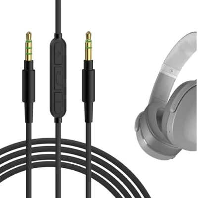 Image de Geekria Câble de Rechange avec Micro pour Casque Audio Hesh, Hesh 2, Crusher, Grind Cordon contrôle du Volume et Micro, Fonctionne Les appareils Android Noir