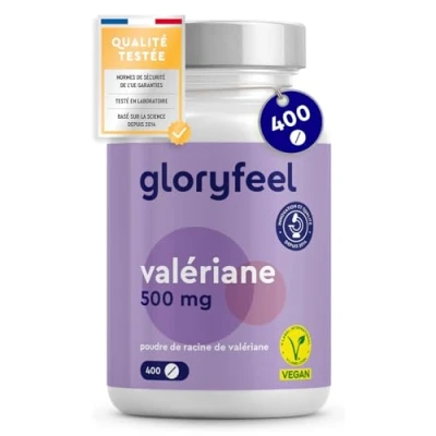 Image de Valériane Hautement Dosée (500 mg par Dose Journalière), 400 Comprimés pour Plus d&#039;un An, Extrait de Racine Pure, Plante, Complément Alimentaire, 100% Végétalien, Sans Additifs