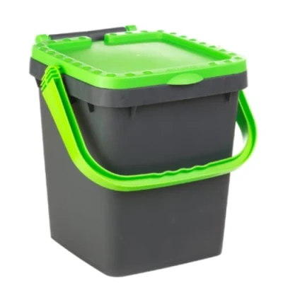 Image de Ecoplast poubelle pour collecte différenciée 20 l, en plastique recyclée, vert, 34,5 x cm, fabriquée Italie