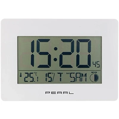 Image de Pearl Horloge Radio pilotée avec température et Date Blanc